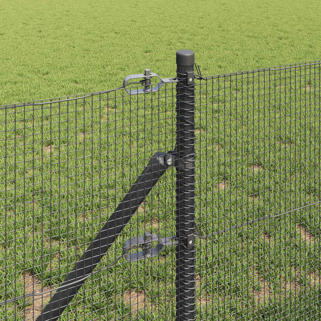 VidaXL Welded Wire Fence με 13 Πόλους Γκρι 0.6x25 μ Ατσάλι