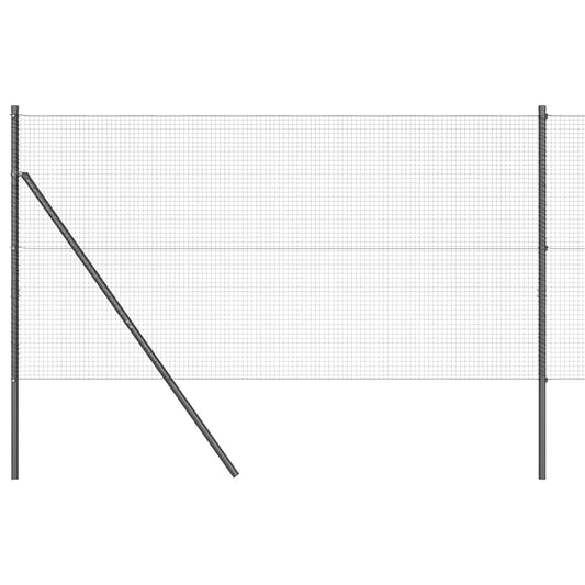 vidaXL Συρμάτινη Περίφραξη με 13 Στύλους Γκρι 1.2x25 m Ατσάλι