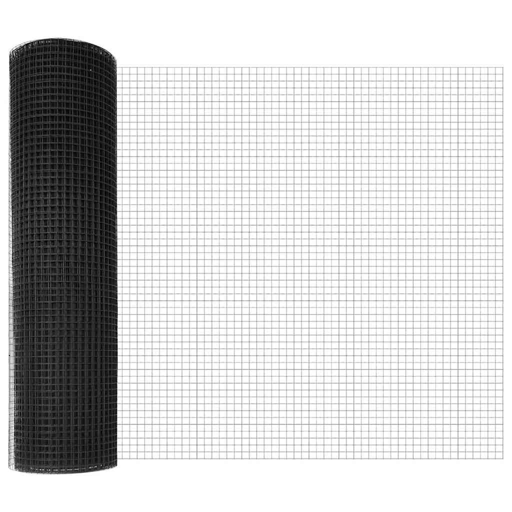 vidaXL Συγκολλητός Φράχτης με 13 Στήλες Γκρι 0.4x50 μ Χάλυβας