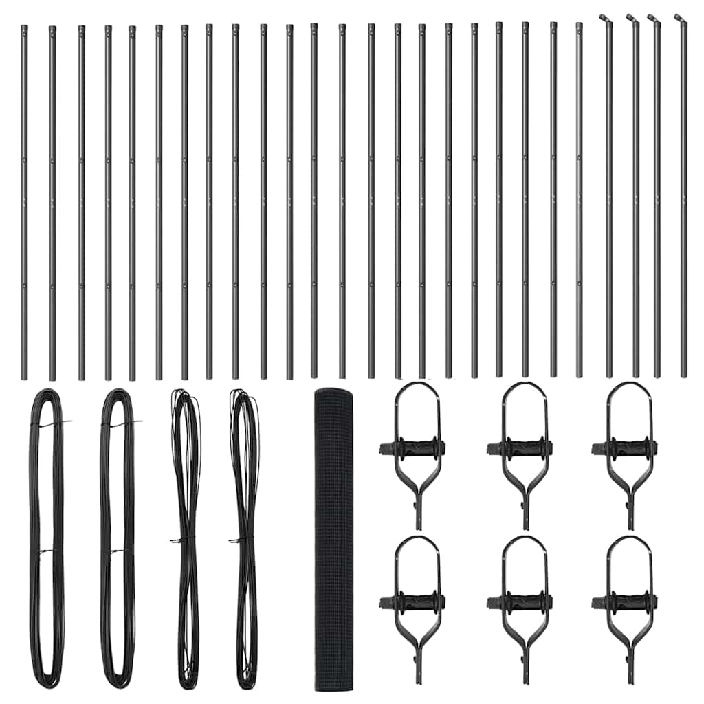 vidaXL Συρματόπλεγμα με συγκόλληση με 13 Στυλίδια Γκρι 1.2x50 μ Χάλυβας