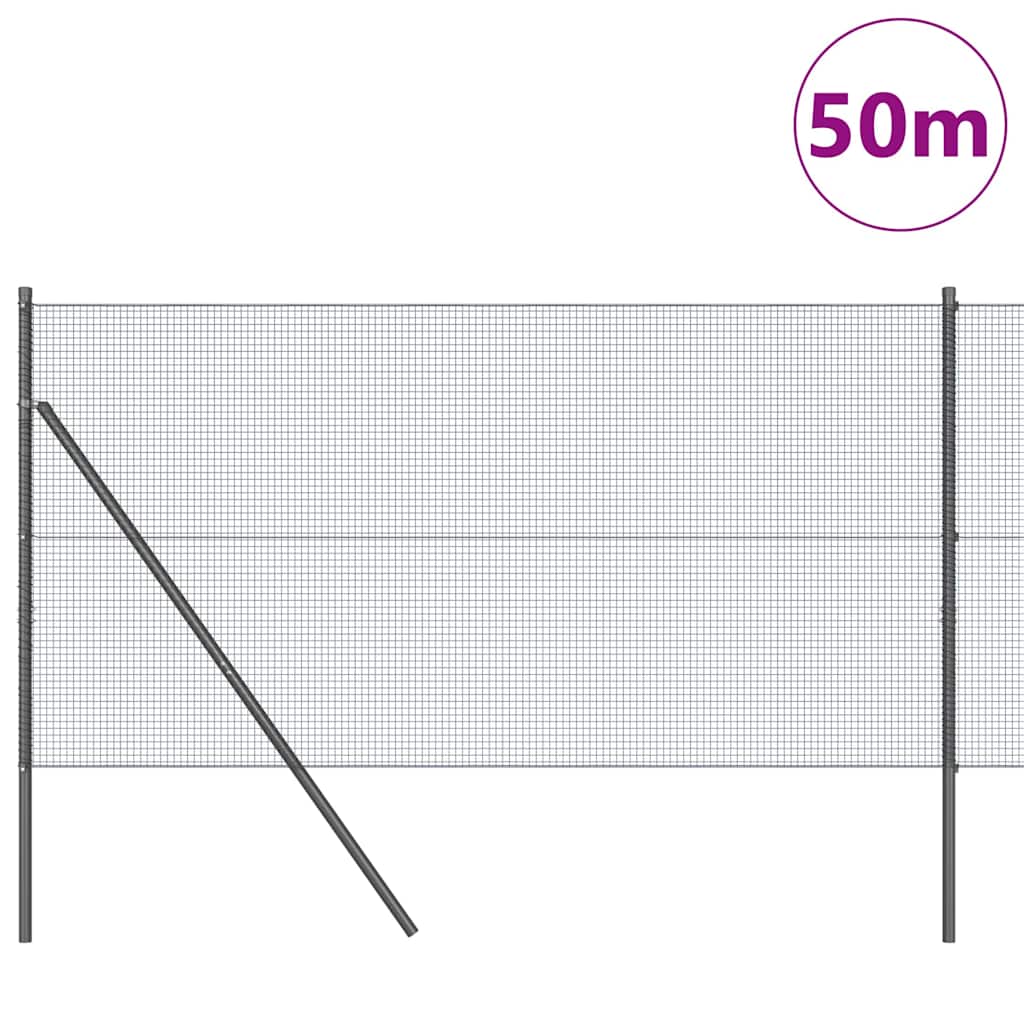 vidaXL Συρματόπλεγμα Σταθερού Εδάφους 50 x 1,2 m Γκρι Δίχτυ