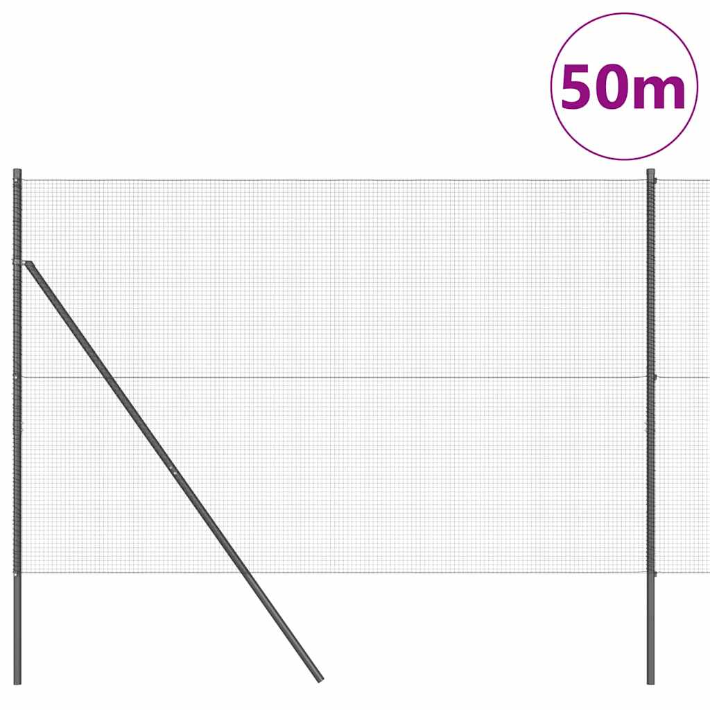 vidaXL Φράχτης με Στήλες. Γκρι 1.4 x 50 m Ατσάλι