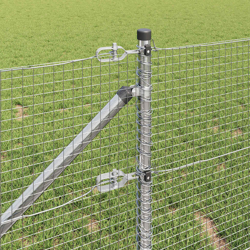 vidaXL Φράκτης Welded Wire με 7 Σπιράλ Πόστα 0.6x10 μ Γαλβανισμένος Χάλυβας
