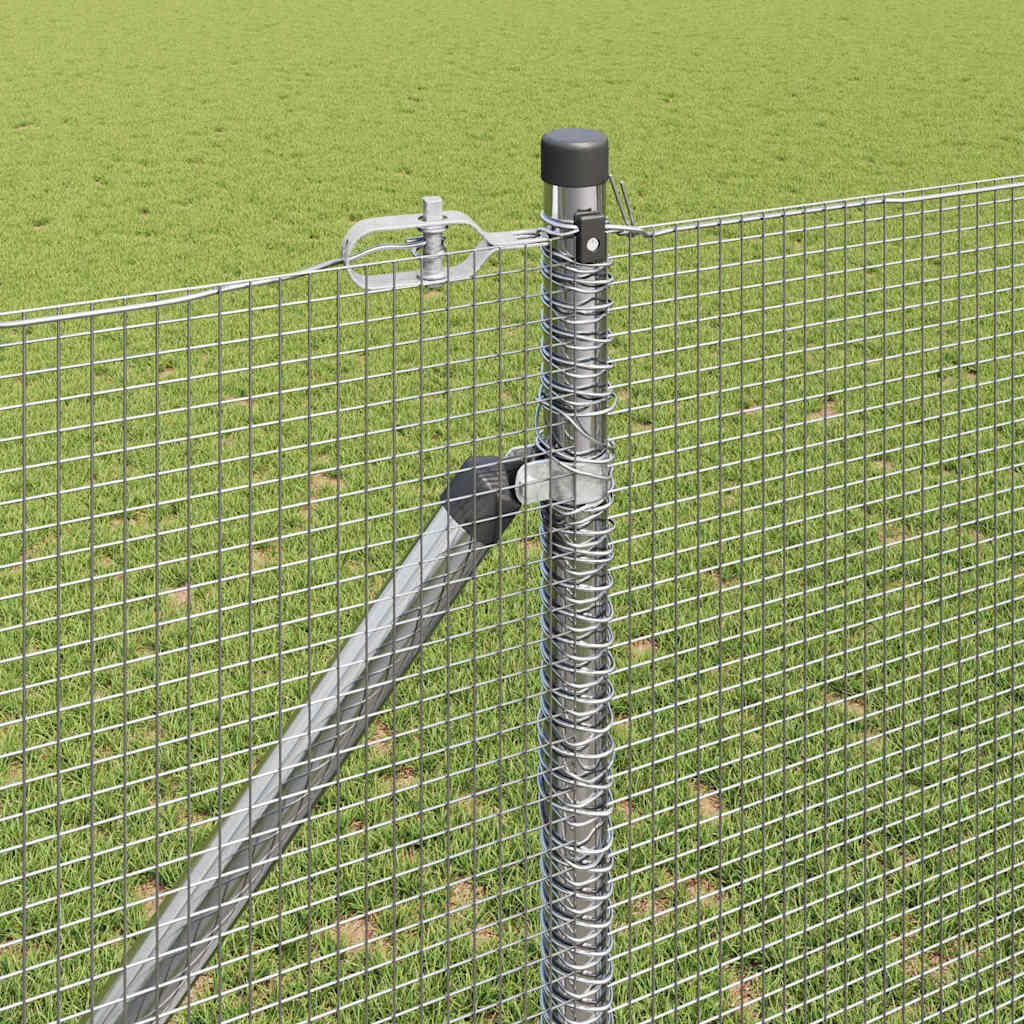 vidaXL Γαλβανισμένος συρμάτινος φράχτης με 7 αγκυρωμένα καρφιά 1.2x10 μ. Γαλβανισμένο ατσάλι