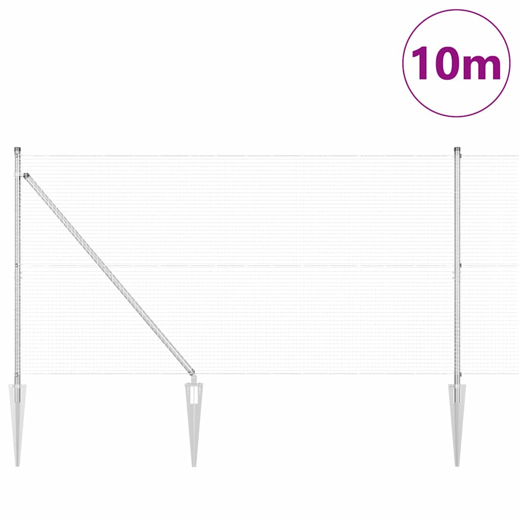 vidaXL Φράχτης Σιδηροκατασκευής με 7 Στυλώματα 1.2x10 μ Γαλβανισμένος Χάλυβας