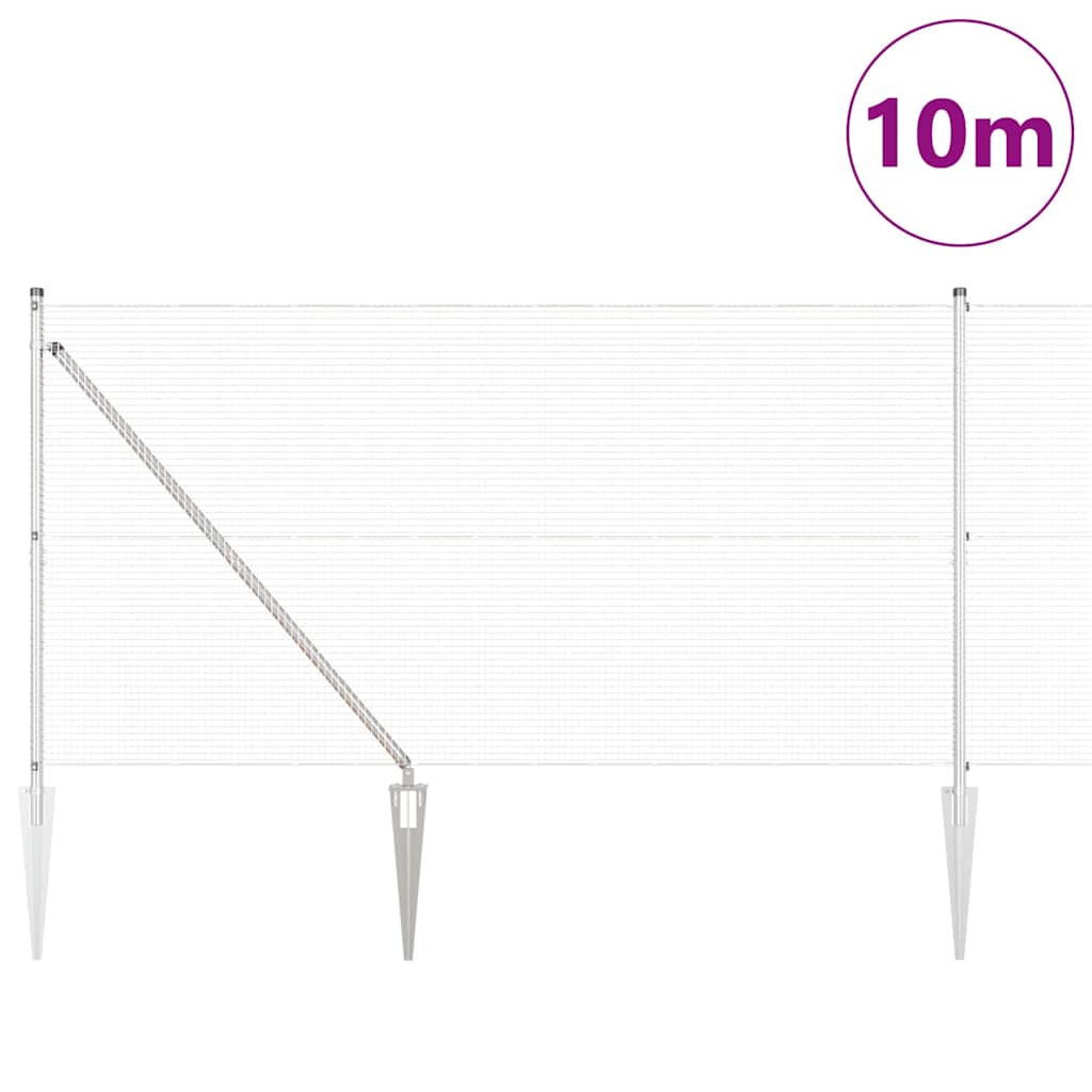 vidaXL Γαλβανισμένος Φράχτης με 7 Σημεία Κράτησης 1.4x10 μ