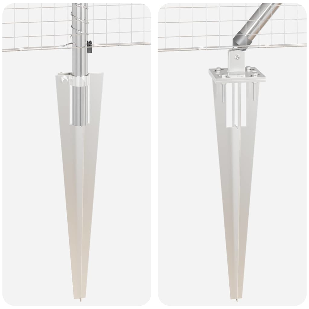 vidaXL Φράχτης με 7 Στελέχη Σπιτιών 1.4x10 μ Γαλβανισμένος Χάλυβας