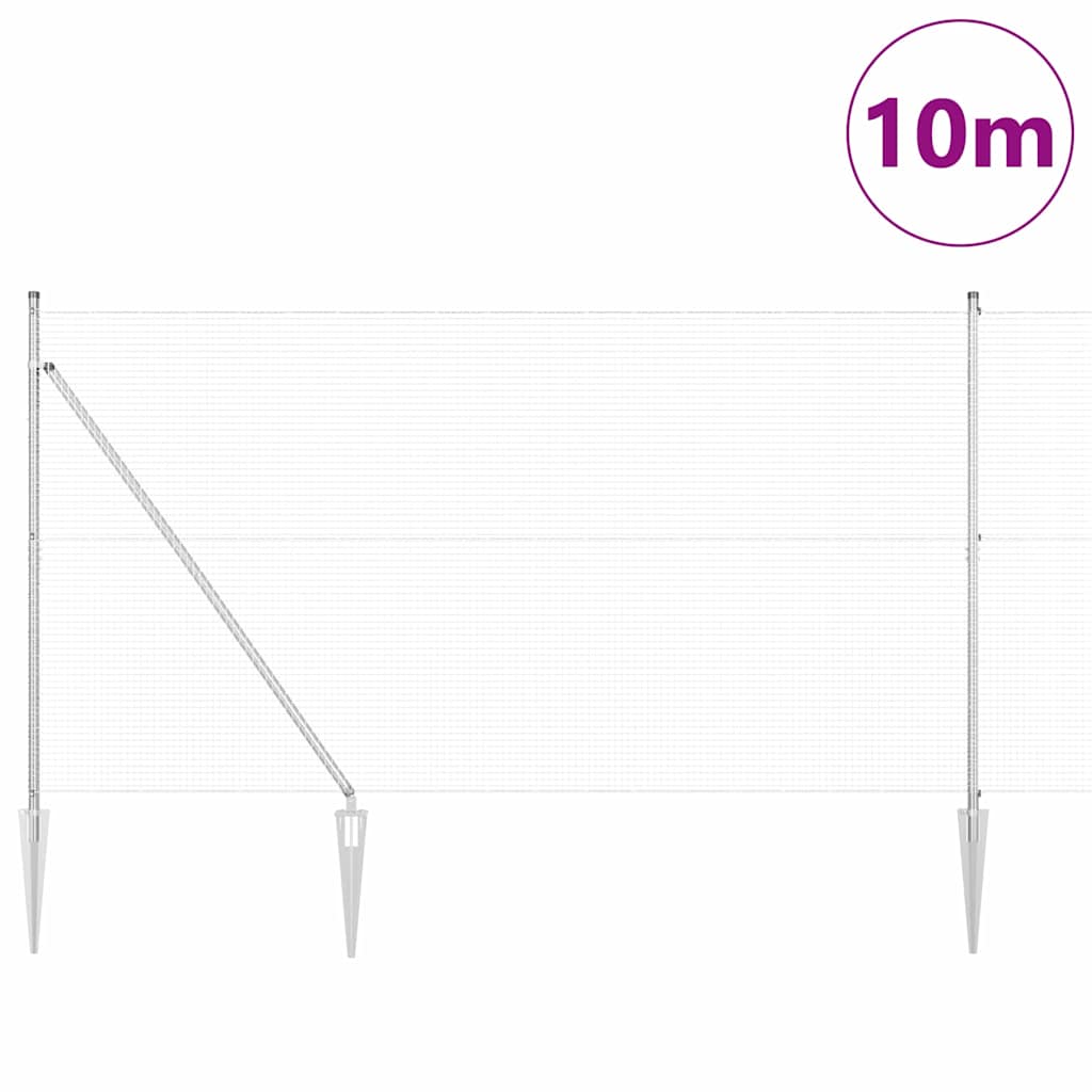 vidaXL Σετ Στυλών Φράχτη Σετ 2 Γαλβανισμένο ατσάλι 10 x 1.5 μ Ανθεκτικό