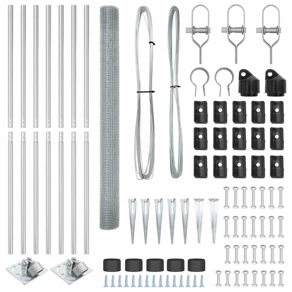 vidaXL σετ στυλών Σετ 2 Γαλβανισμένος χάλυβας 10 x 1.5 μ Ανθεκτικό