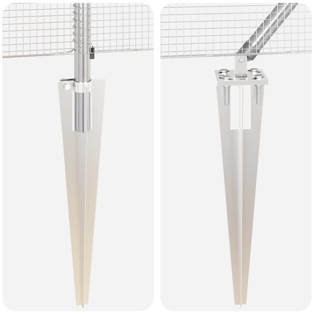 vidaXL Σετ Στηλών Φράκτη Σετ 2 Γαλβανισμένο ατσάλι 25 x 0.5 μ Ανθεκτικό