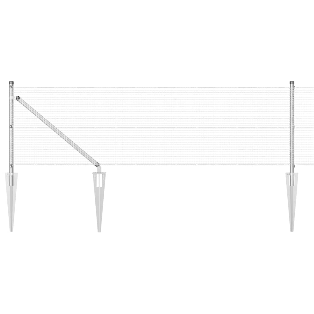 vidaXL Σετ Στηλών Φράκτη Σετ 2 Γαλβανισμένο ατσάλι 25 x 0.5 μ Ανθεκτικό