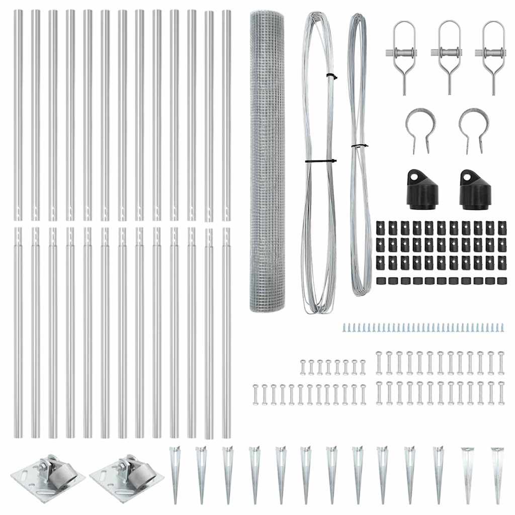 vidaXL Φράχτης Γαλβανισμένου Συρματόπλεγμα με 13 Άγκυρες 1.2x25 μ Γαλβανισμένο Ατσάλι