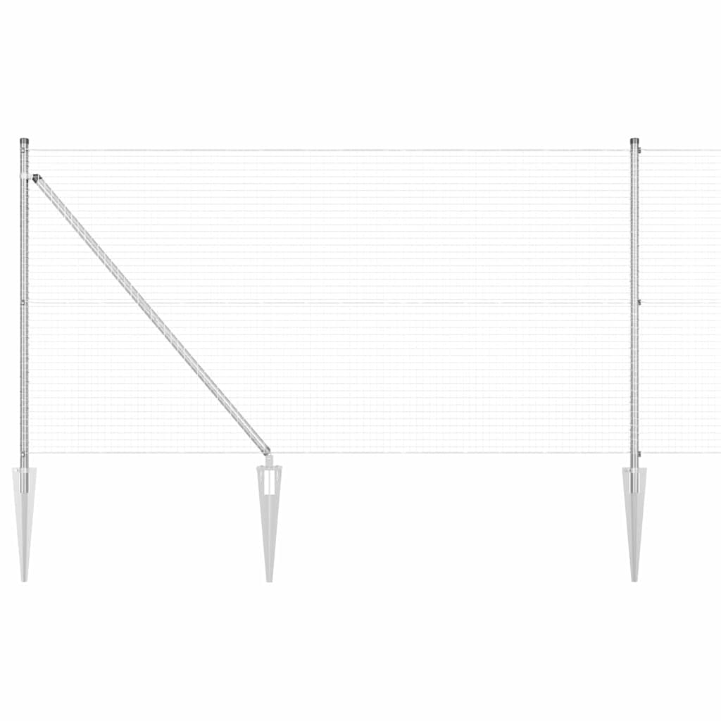 vidaXL Συρματόπλεγμα με 13 Στήλες Σπείρου 1x50 μ Γαλβανισμένος Ατσάλι