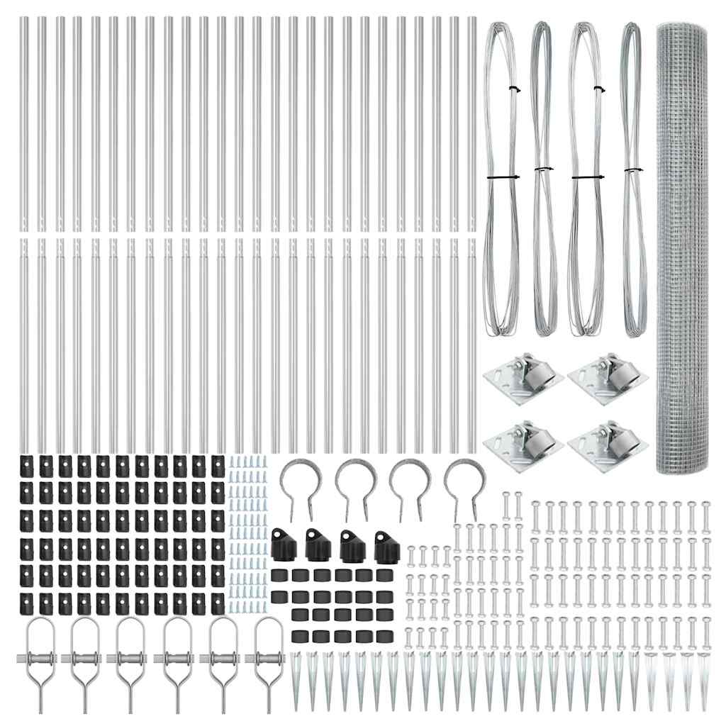 vidaXL Συγκολλητό Συρμάτινο Δίκτυο με 13 Άγκυρες 1,4x50 m Γαλβανισμένος Χάλυβας