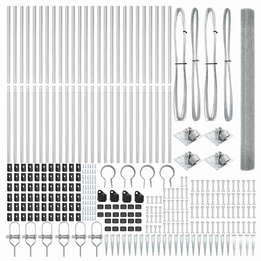 vidaXL Συγκολλητός Φράχτης με 13 αγκύρες 1.5x50 μ Γαλβανισμένος χάλυβας