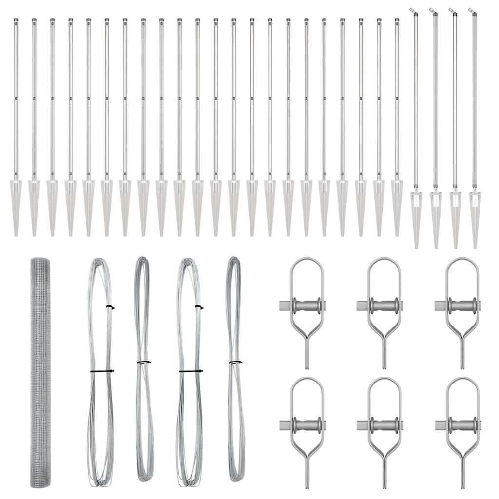 vidaXL Συρματόπλεγμα με 13 άγκυρες 1.6x50 μ γαλβανισμένος χάλυβας