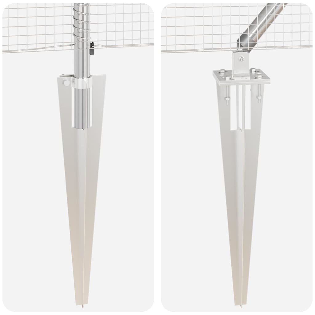 vidaXL Φράχτης με 13 Στήλους Στήριξης 0.6x100 μ Γαλβανισμένο Ατσάλι