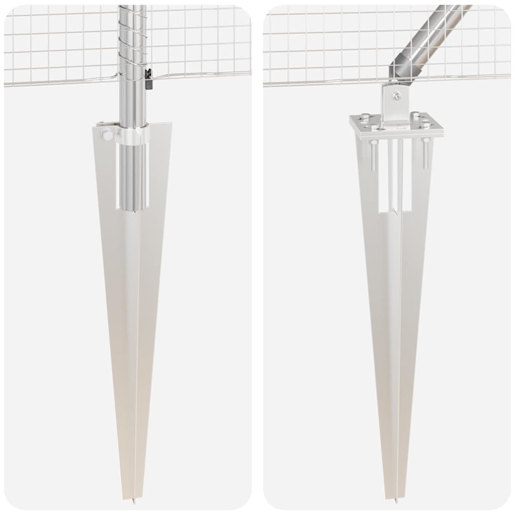 vidaXL περίφραξη γαλβανισμένου συρμάτου με 13 στηρίγματα 0.8x100 μ γαλβανισμένος χάλυβας