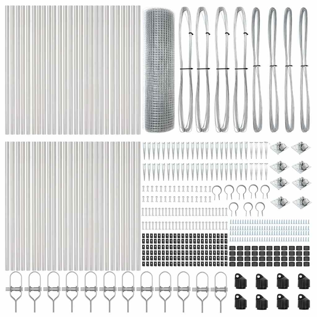 vidaXL Συρματόπλεγμα με 13 Στήλες Βίδας 1x100 μ Γαλβανισμένος Χάλυβας