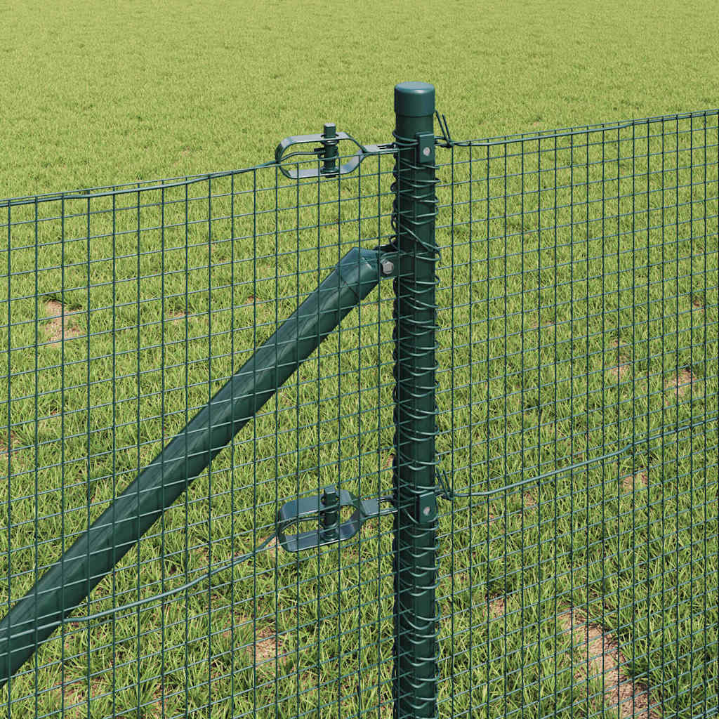vidaXL Welded Wire Fence με 7 βάσεις στήριξης Πράσινος 0.6x10 μ Ατσάλι