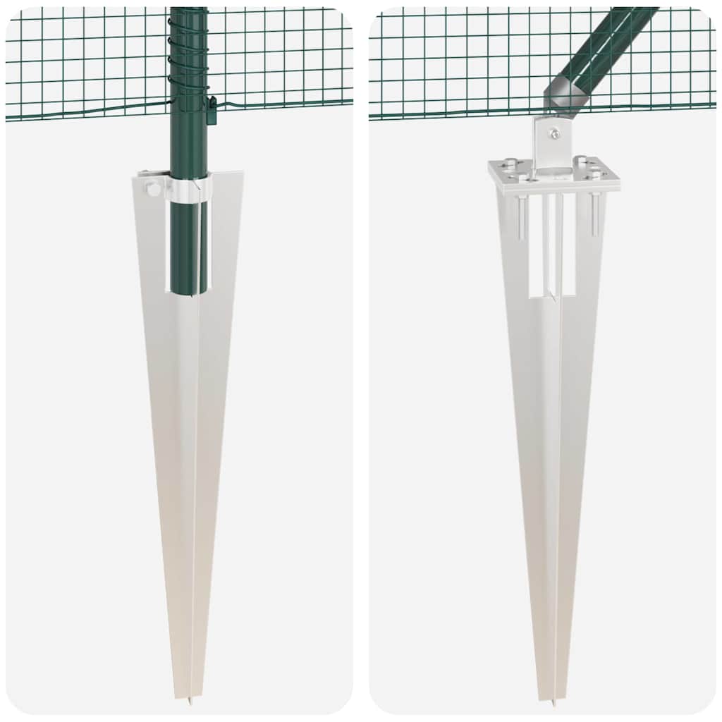 vidaXL Συρματόπλεγμα με 7 Στήριγμα Σπιλών Πράσινο 1,4 x 10 m Ατσάλι