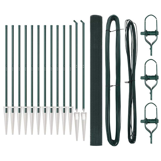 vidaXL Σετ Στυλών PVC Σετ 2 Πράσινο PVC 25 x 1.5 μ. Ανθεκτικό