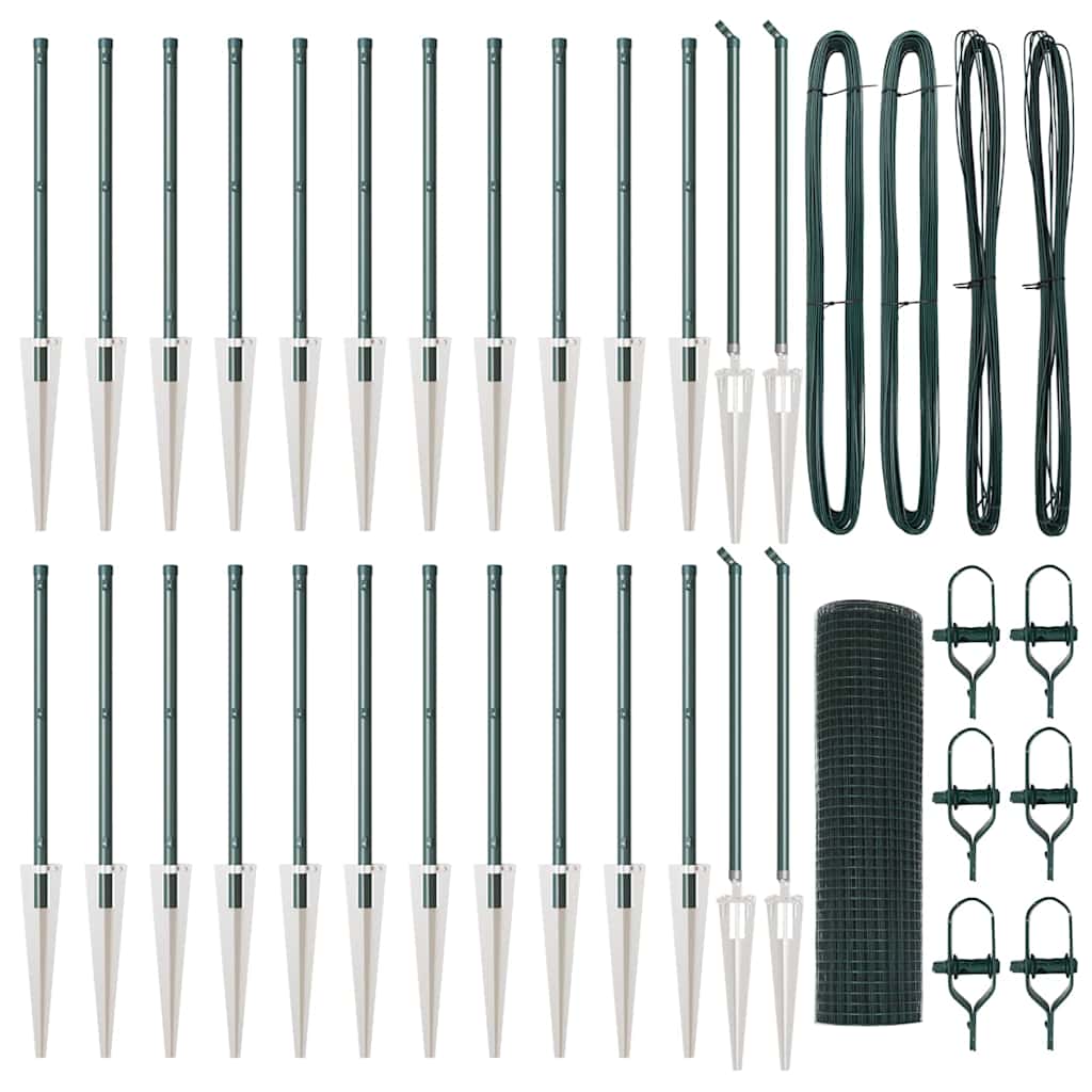 vidaXL Φράχτης με 13 άγκιστρα πράσινος 0.8x50 μ ατσάλι