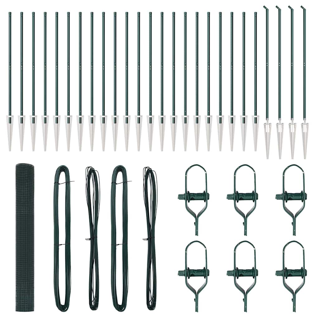 vidaXL Συγκολλητός Φράχτης με 13 Σταθερές Σημάνσεις Πράσινος 1.2x50 μ Ατσάλι