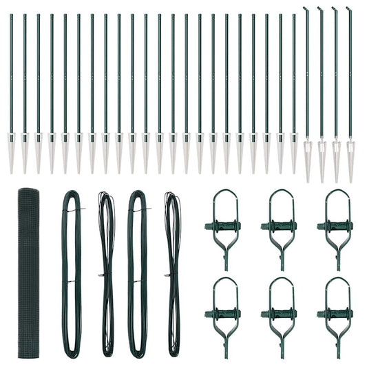 vidaXL συρματοπλέγματα με 13 αγκύρια Πράσινο 1.4x50 μ Ατσάλι