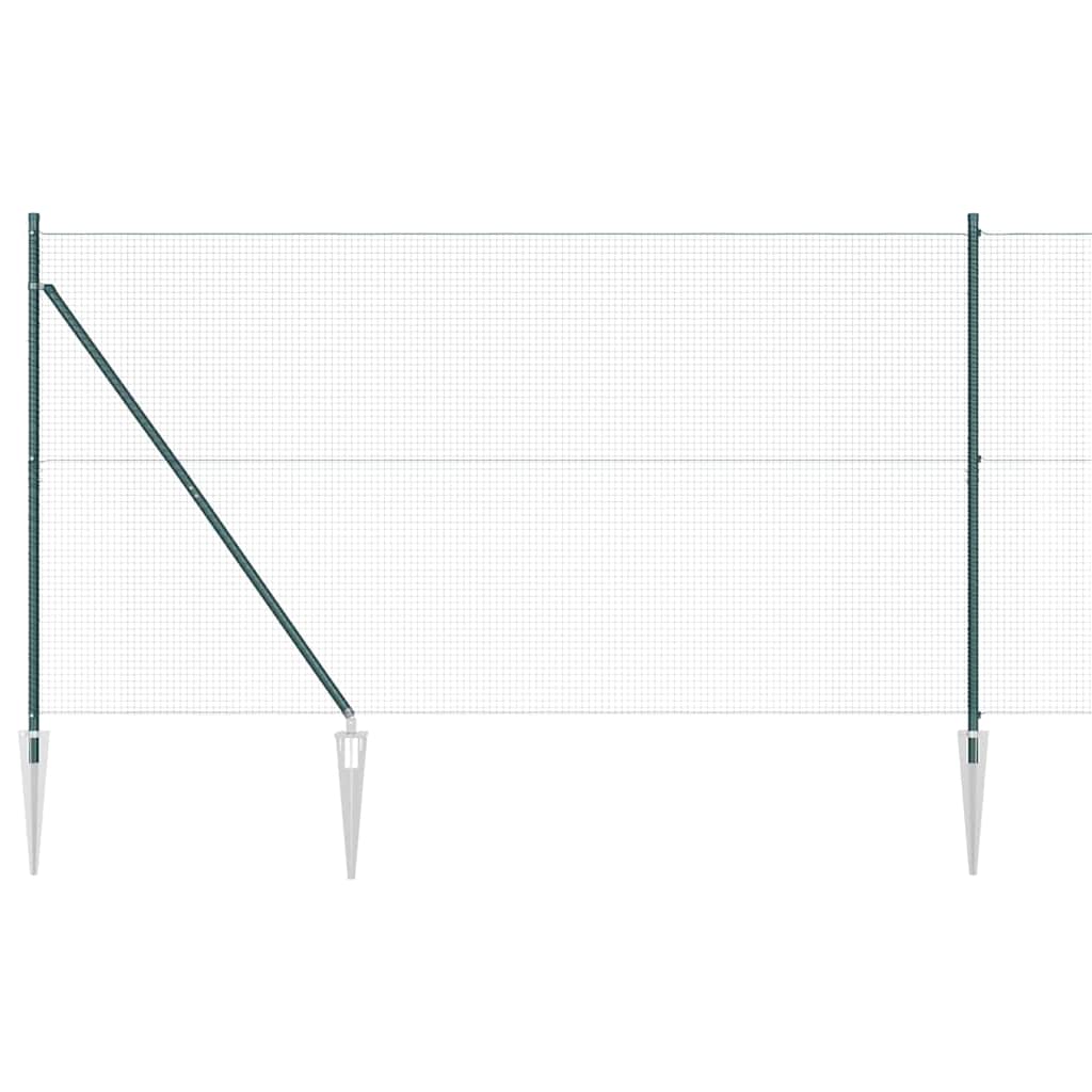vidaXL Φράχτης με Συγκολλητό Σίδερο με 13 Στυλούς Σπικάκι Πράσινο 1.4x50 μ Σιδήρου