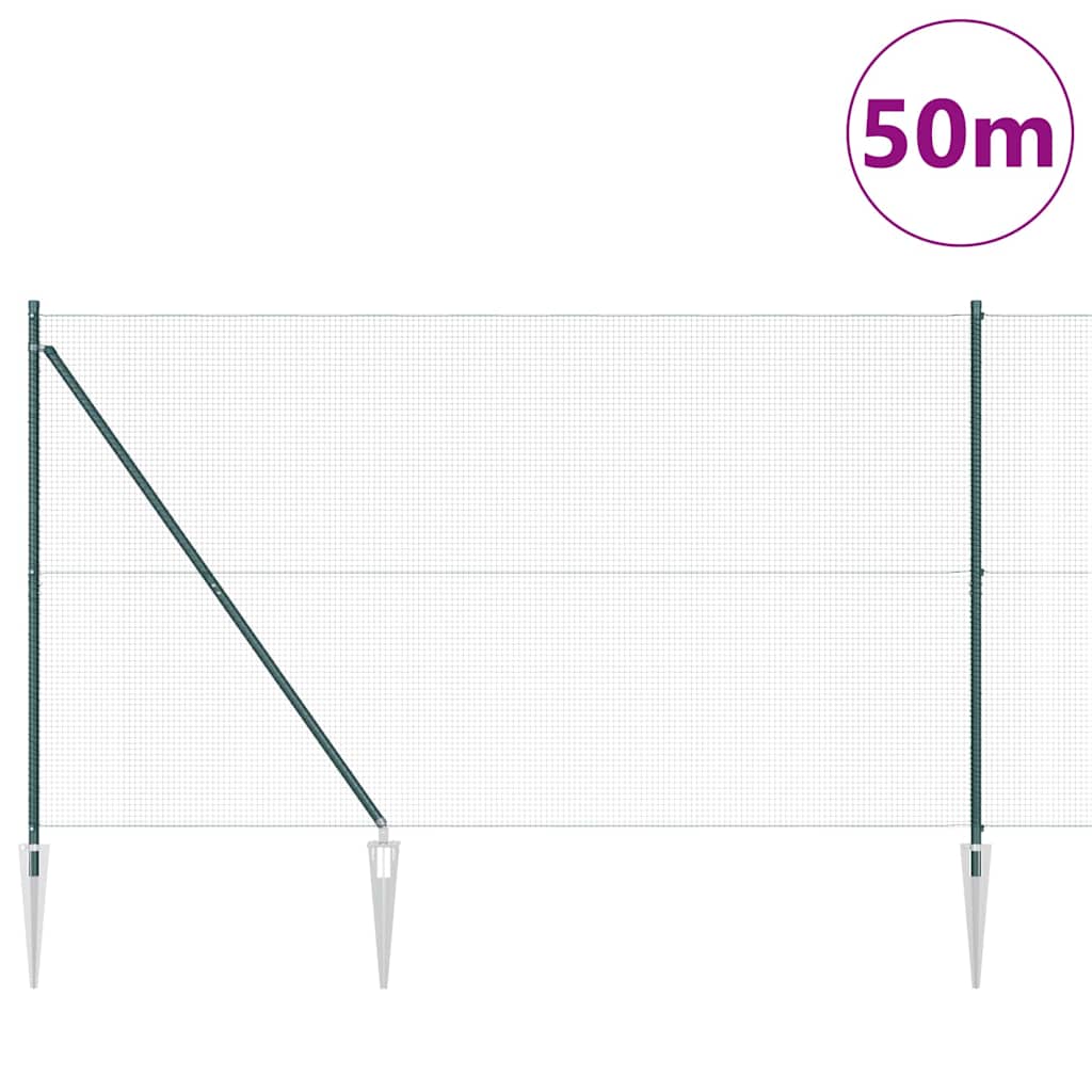 vidaXL Συρματόπλεγμα με ακίδες 50 x 1,5 m Χάλυβας με επικάλυψη PVC