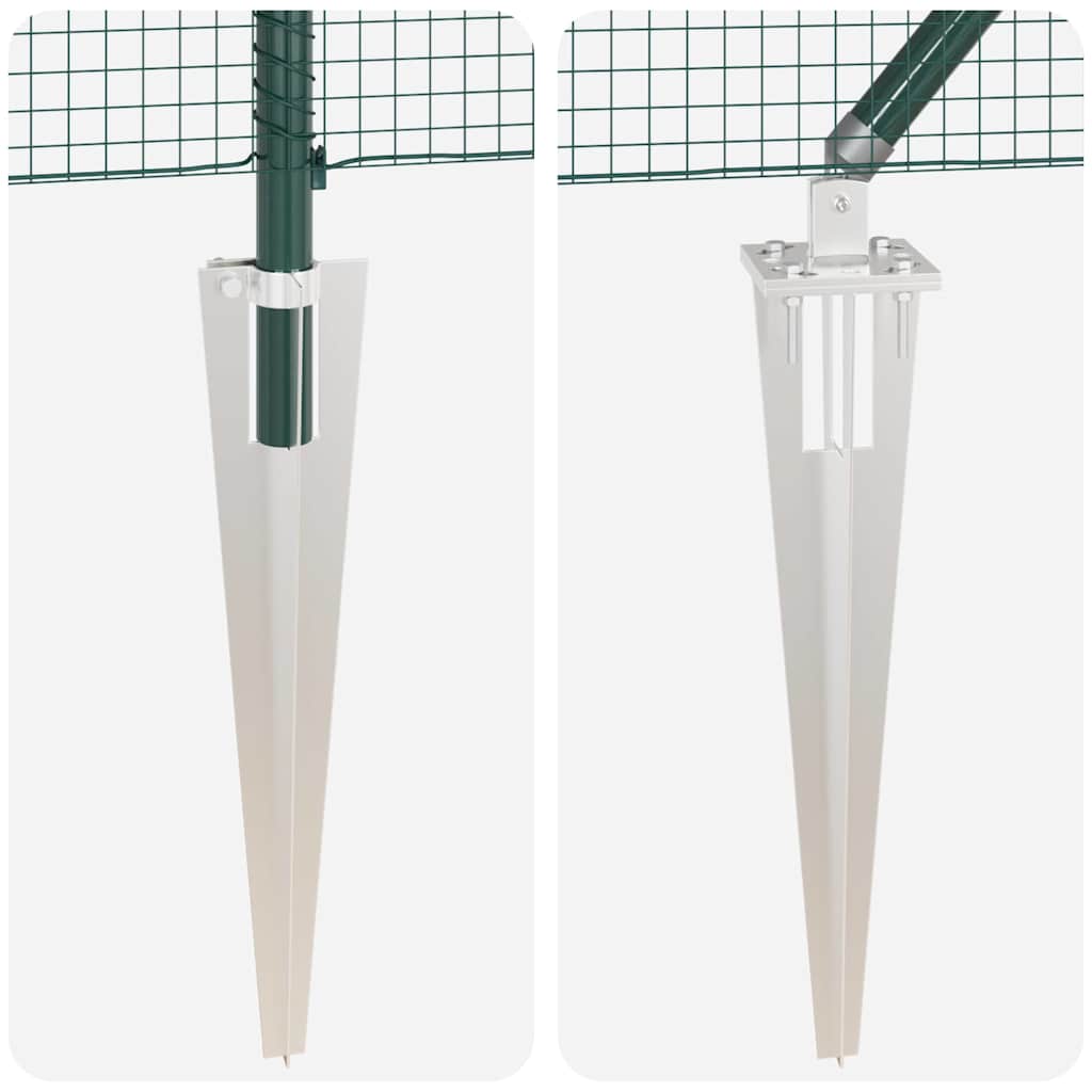 vidaXL Συγκολλημένος Μεταλλικός Φράχτης με 13 Στελέχη Πράσινο 0.6x100 μ Χάλυβας