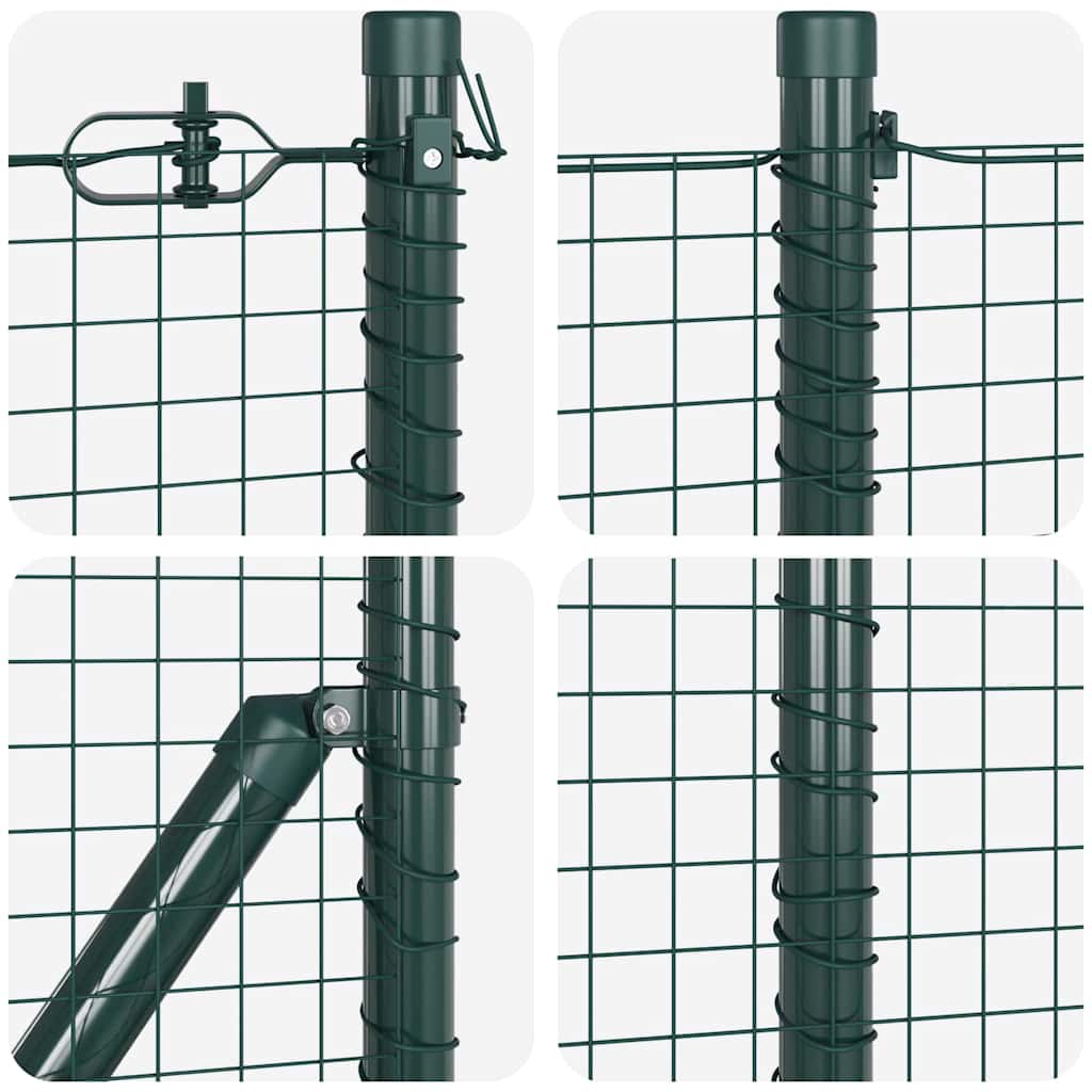 vidaXL Welded Wire Fence με 13 Spike Posts Πράσινο 0.8x100 m Χάλυβας