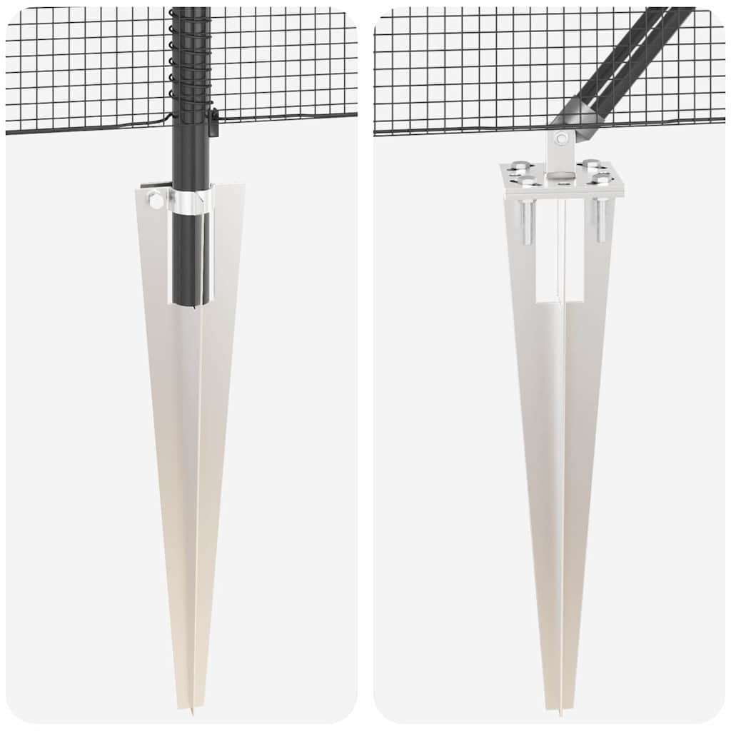 vidaXL Σετ Πέ Fence Σετ των 2 Γκρι Μέταλλο και πλαστικό 25 x 1 μ