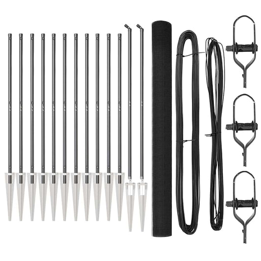 vidaXL Σετ Πόστων Φράχτη Σετ των 2 Γκρι Ατσάλι 25 x 1.5 μ Ανθεκτικό