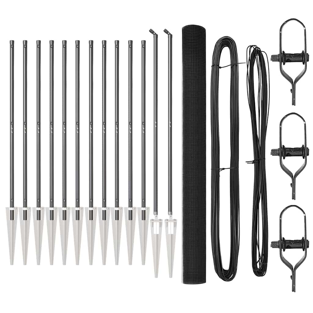 vidaXL Συρμάτινος Φράχτης με 13 Βίδες Γκρι 1.6x25 μ Ατσάλι