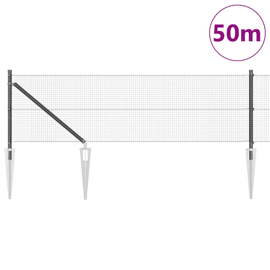 vidaXL Συρματόπλεγμα με ακίδες 50 x 0,8 m Χάλυβας με επικάλυψη PVC