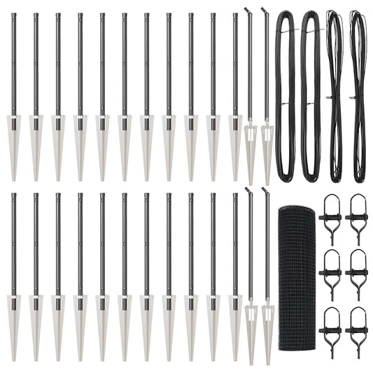 vidaXL Φράχτης με 13 καρφιά Γκρι 0.8x50 μ Χάλυβας