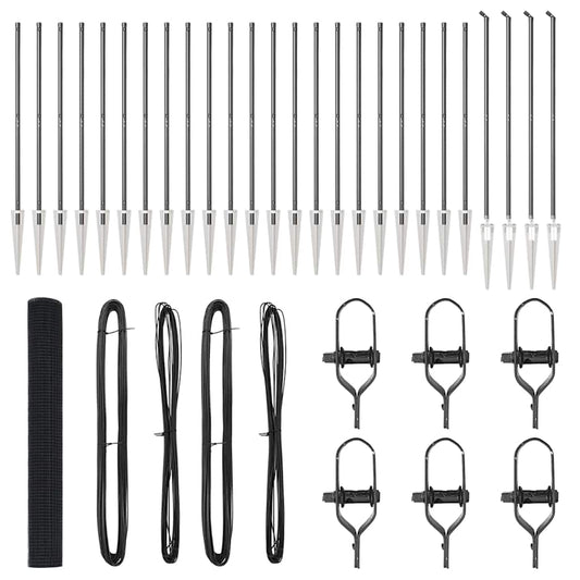 vidaXL Συρματόπλεγμα με 13 Παγίδες Γκρι 1.4x50 μ Σίδηρος