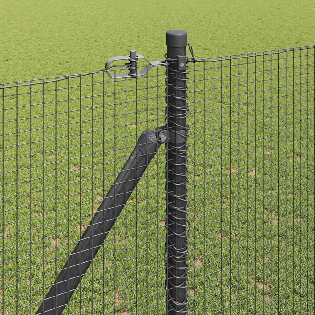 vidaXL Welded Wire Fence με 13 άγκυρες Γκρι 1.5x50 μ Χάλυβας