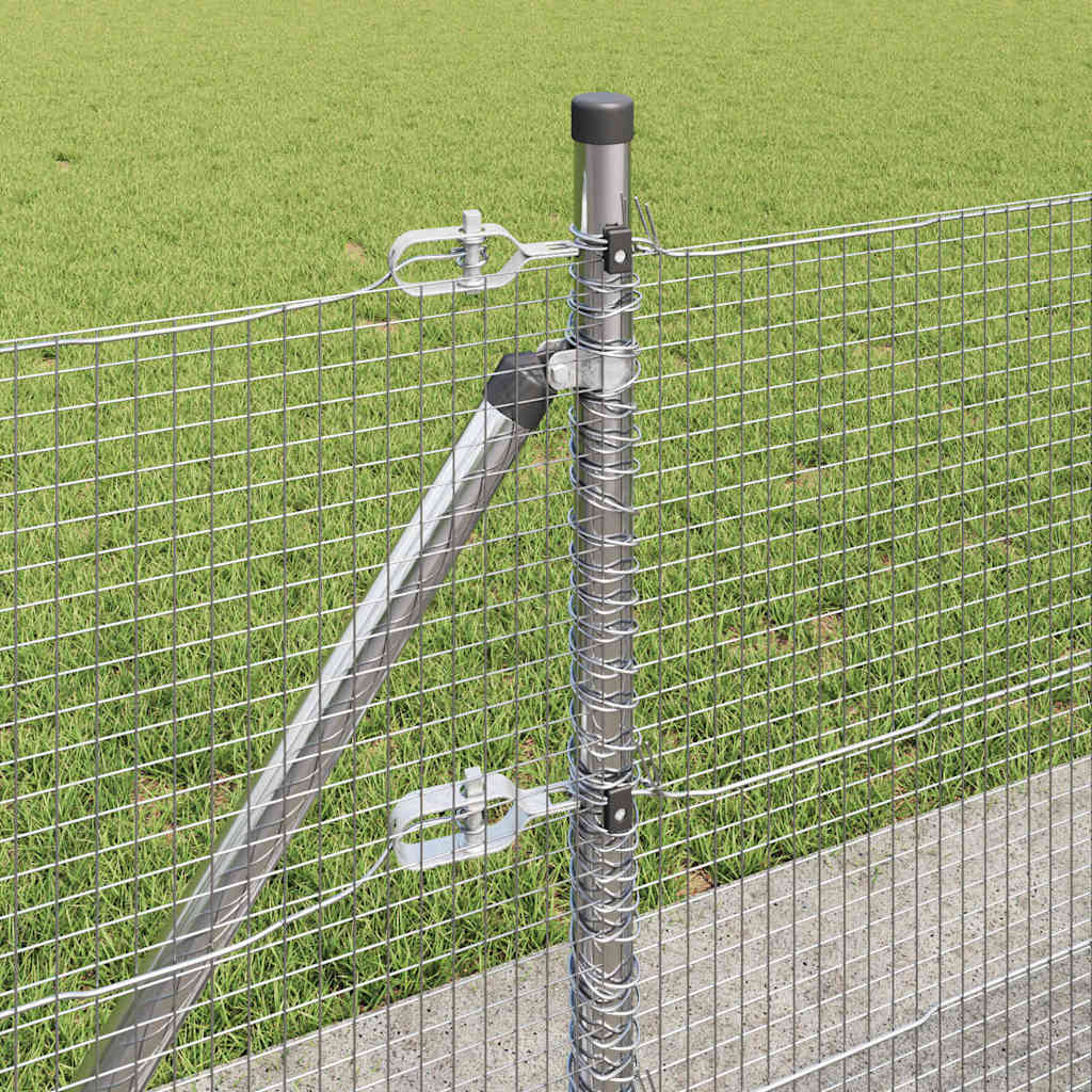vidaXL Περίφραξη Welded Wire με 7 Πόδια Φλάντζας 0.4x10 μ Γαλβανισμένος Χάλυβας