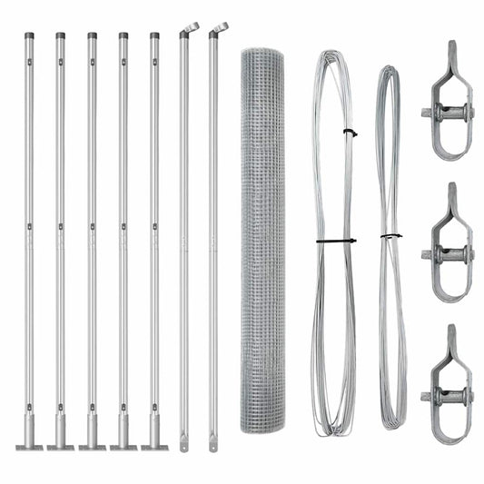 vidaXL Σετ Στυλών Φράχτη Σετ των 2 Γαλβανισμένος χάλυβας 10μ x 1μ