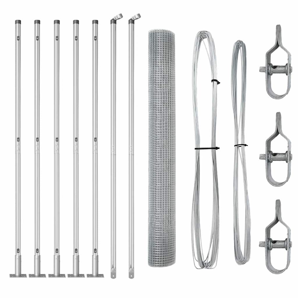 vidaXL Σετ Στυλοβάτες Φence Σετ 2 Γαλβανισμένος χάλυβας 10 x 1 μ