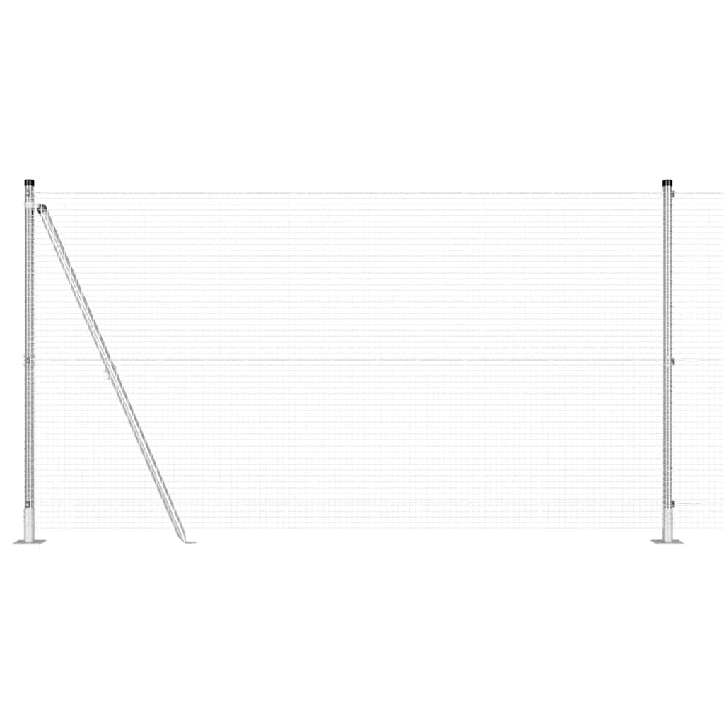 vidaXL Γαλβανισμένος φράχτης με 7 στυλοί φλαντζάς 1.2x10 μ. Γαλβανισμένος χάλυβας