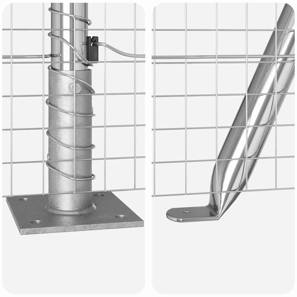 vidaXL Σετ στυλών φράχτη Σετ 2 Γαλβανισμένο ατσάλι 10 x 1.5 μ Ανθεκτικό