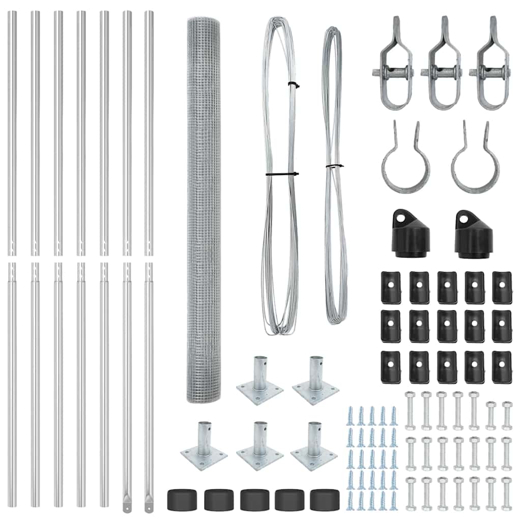 vidaXL Γαλβανισμένο Συρματόπλεγμα με 7 Στερεά Πόδια 1.6x10 μ