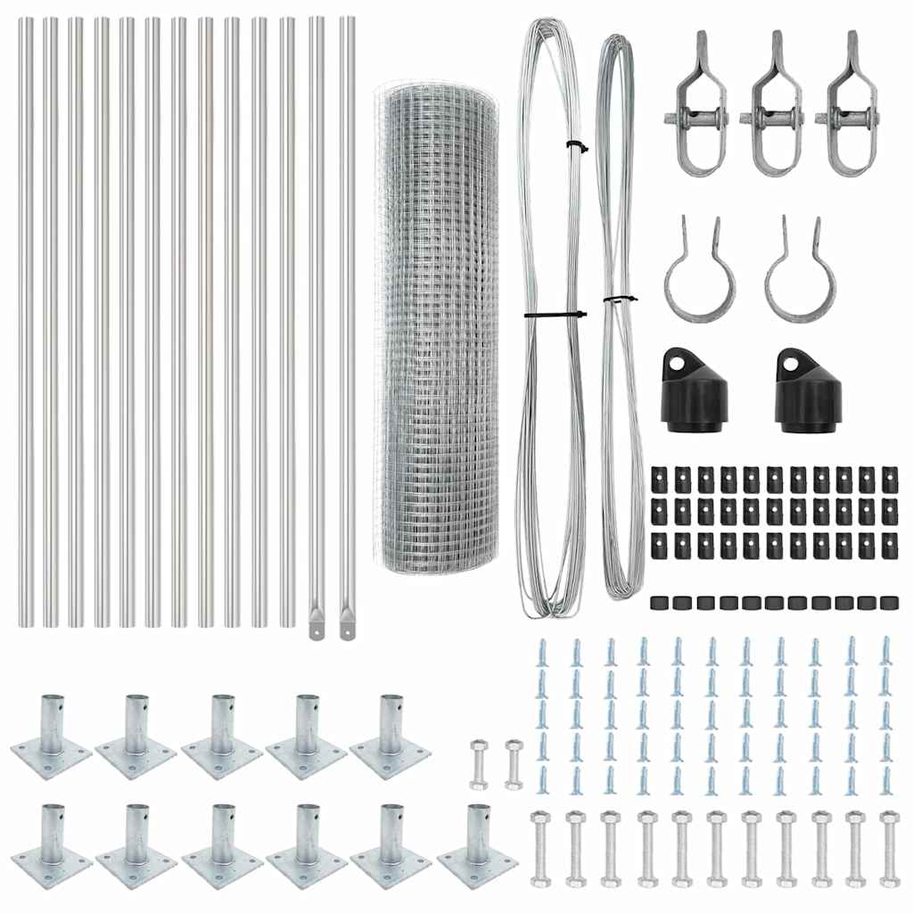vidaXL Set Πόλων Σετ 2 Γαλβανισμένος χάλυβας 25 x 0.5 μ Ανθεκτικό