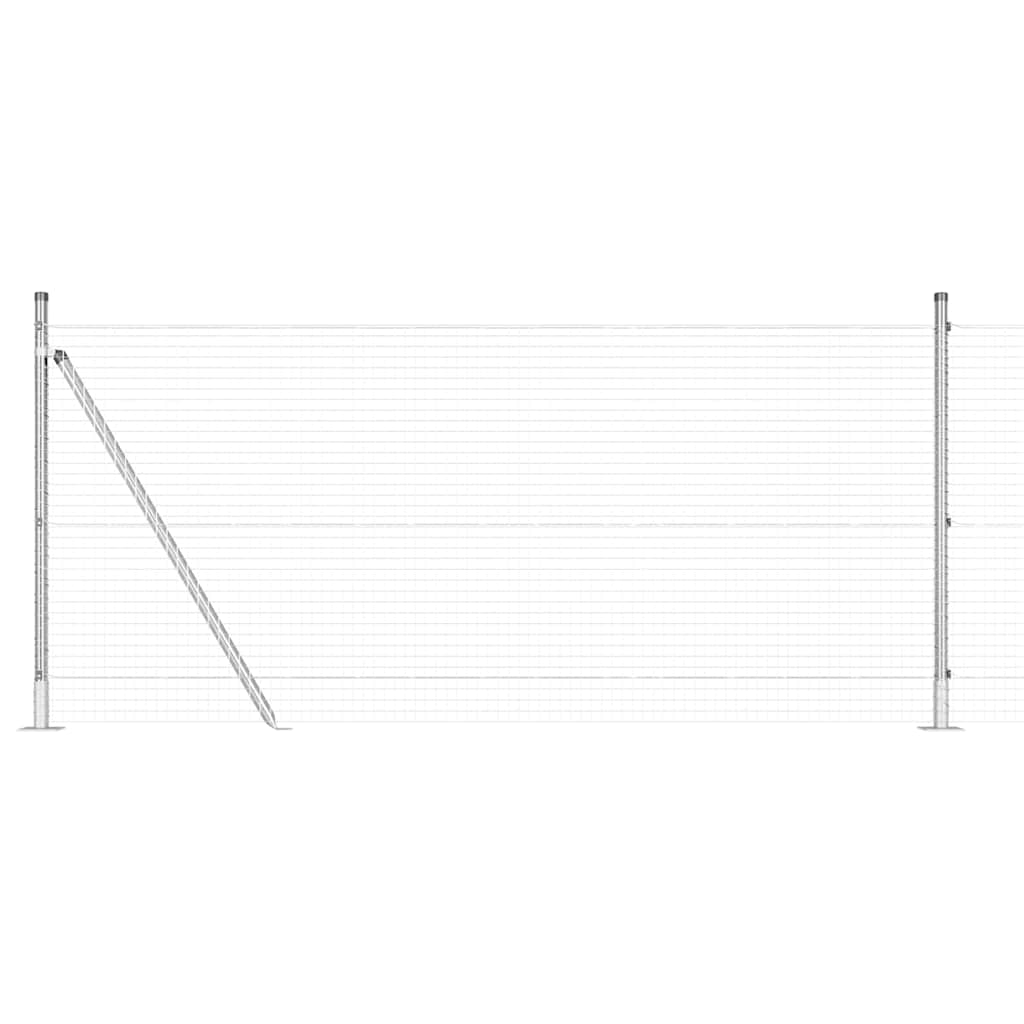 vidaXL Γαλβανισμένος φράχτης με 13 κολώνες 0.8x25 μ