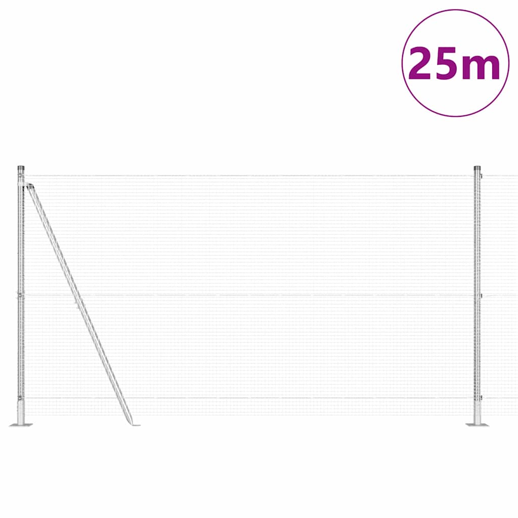 vidaXL Γαλβανισμένο Σύρμα ΦENCE με 13 Στυλούς 1.2x25 m