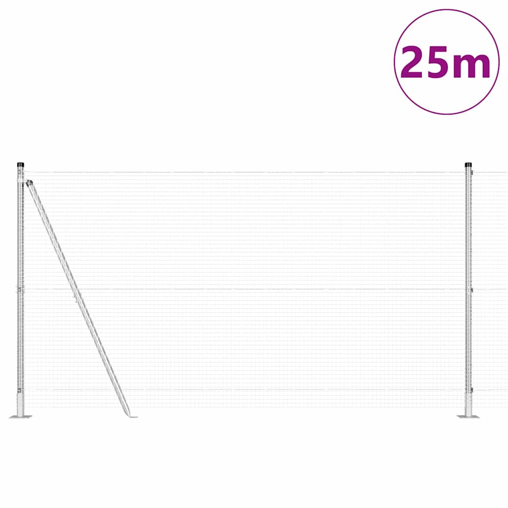 vidaXL Γαλβανισμένος Φράχτης Συρμάτων με 13 Μυτερές Πόρτες 1.2x25 μ